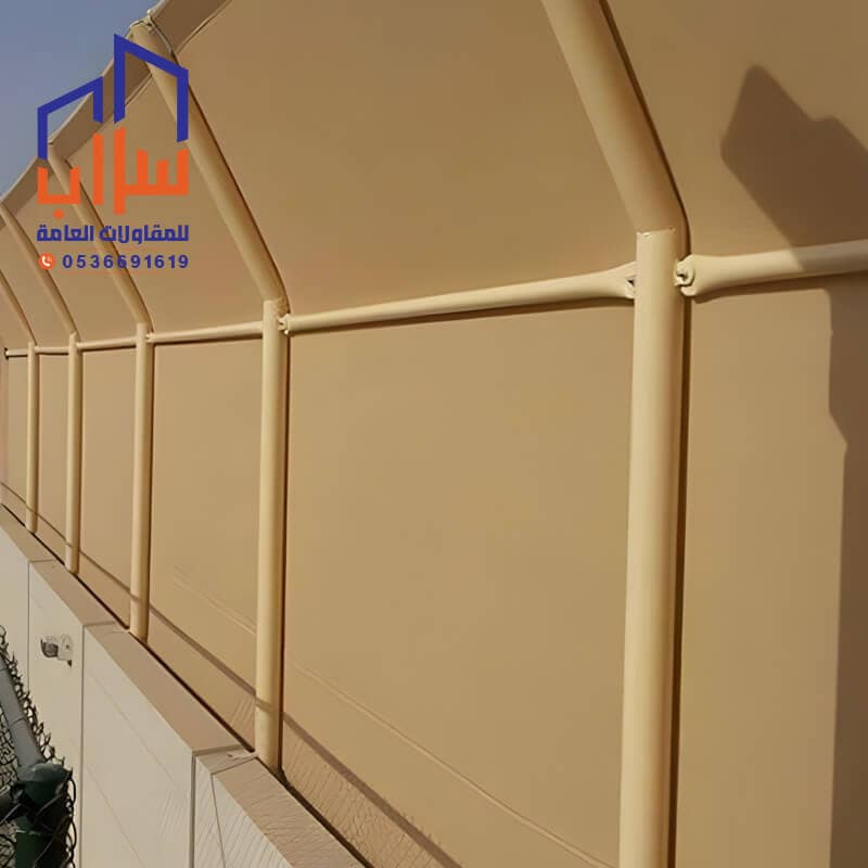 تركيب سواتر احواش من القماش مؤسسة مظلات وسواتر سراب